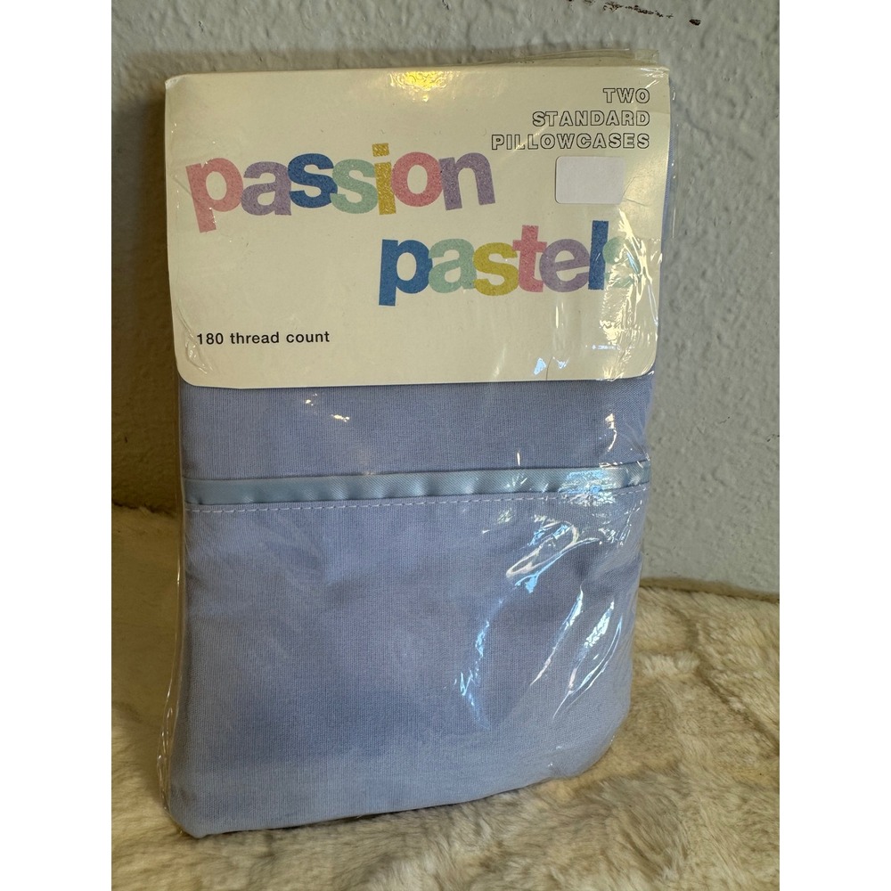 Vintage 1997 Passion Pastels Bluebell Standard Pillowcases Set of 2 New 90s USA